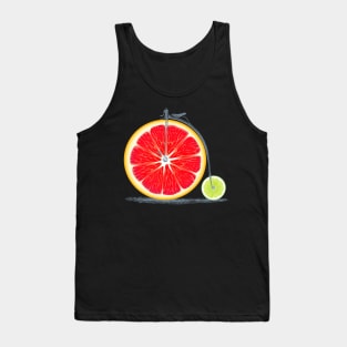 Vintage Retro Cute Red Orange Lime Bike with Old Frame Look and Citrus Wheels Tank Top